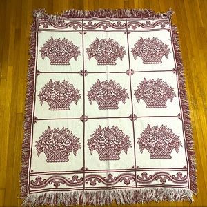 Vintage Red and White Reversible Blanket
